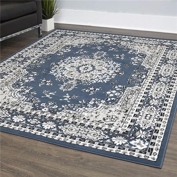 Home Dynamix Home Dynamix 769924532041 7 ft. 8 in. x 10 ft. 7 in. Lyndhurst Asiana Area Medallion Rug - Midnight Blue 769924532041